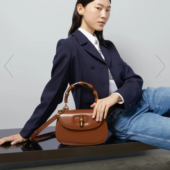 GUCCI 1947 BAMBOO TOP HANDLE TWO WAY MEDIUM BAG - Picture 17 of 17